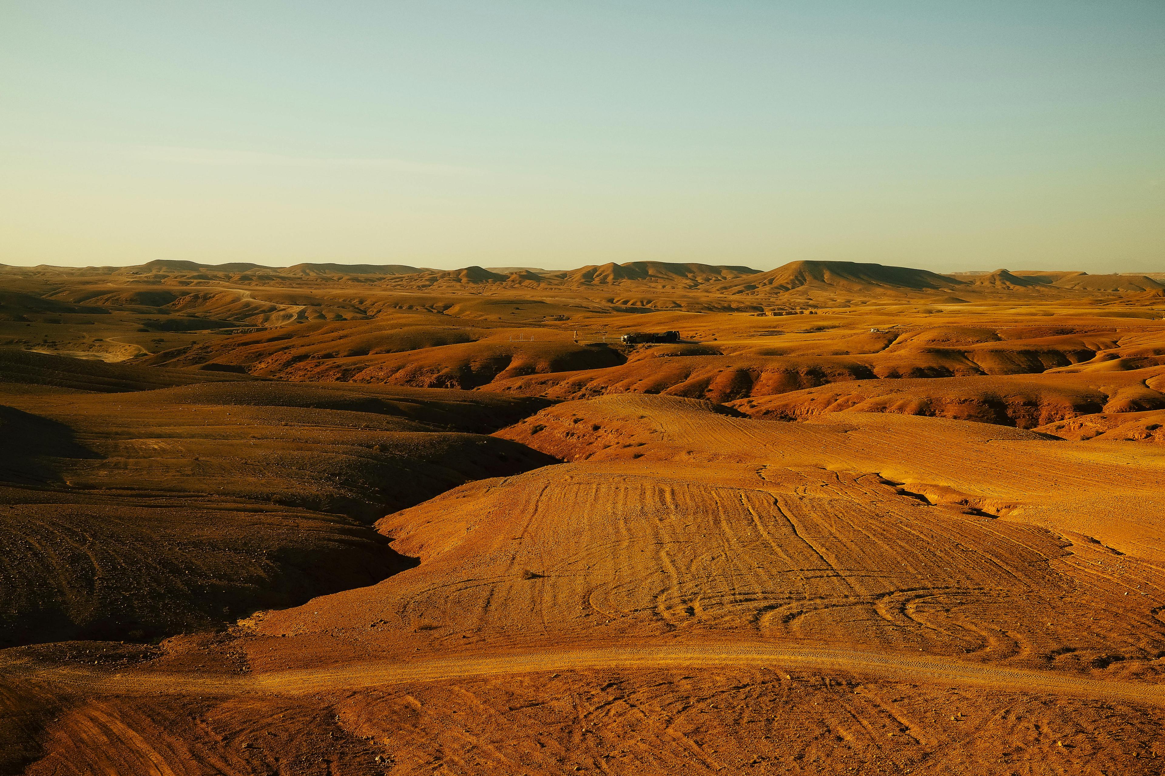 Agafay stone desert landscape